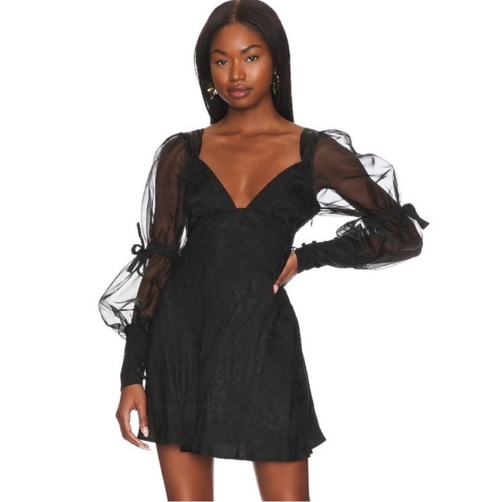 NWT Gabrielle Black For Love and Lemons Mini Dress